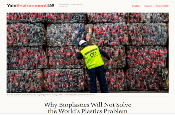 예일 대학교: 바이오플라스틱이 세계의 플라스틱 오염 문제를 해결할 수 없는 이유는 무엇입니까?